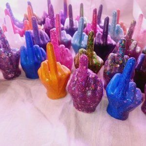 Mystery Color Middle Finger Ring Holder Statue NEW Handmade